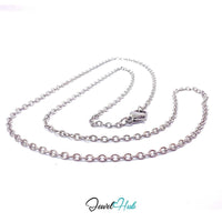 Silver Stainless Steel O‑Shape Chain Necklace