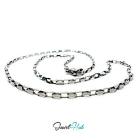Silver Stainless Steel Rectangular Box Chain 