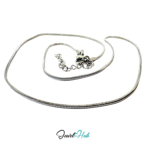 Silver Stainless Steel Snake Chain Necklace 1.2mm | 45+5cm Adjustable - JewelHub.co.uk