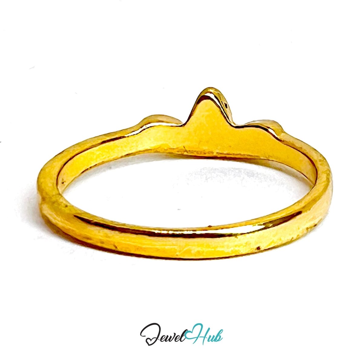 Simple Leaf Zinc Alloy Gold Ring · Dainty Nature Band - JewelHub.co.uk