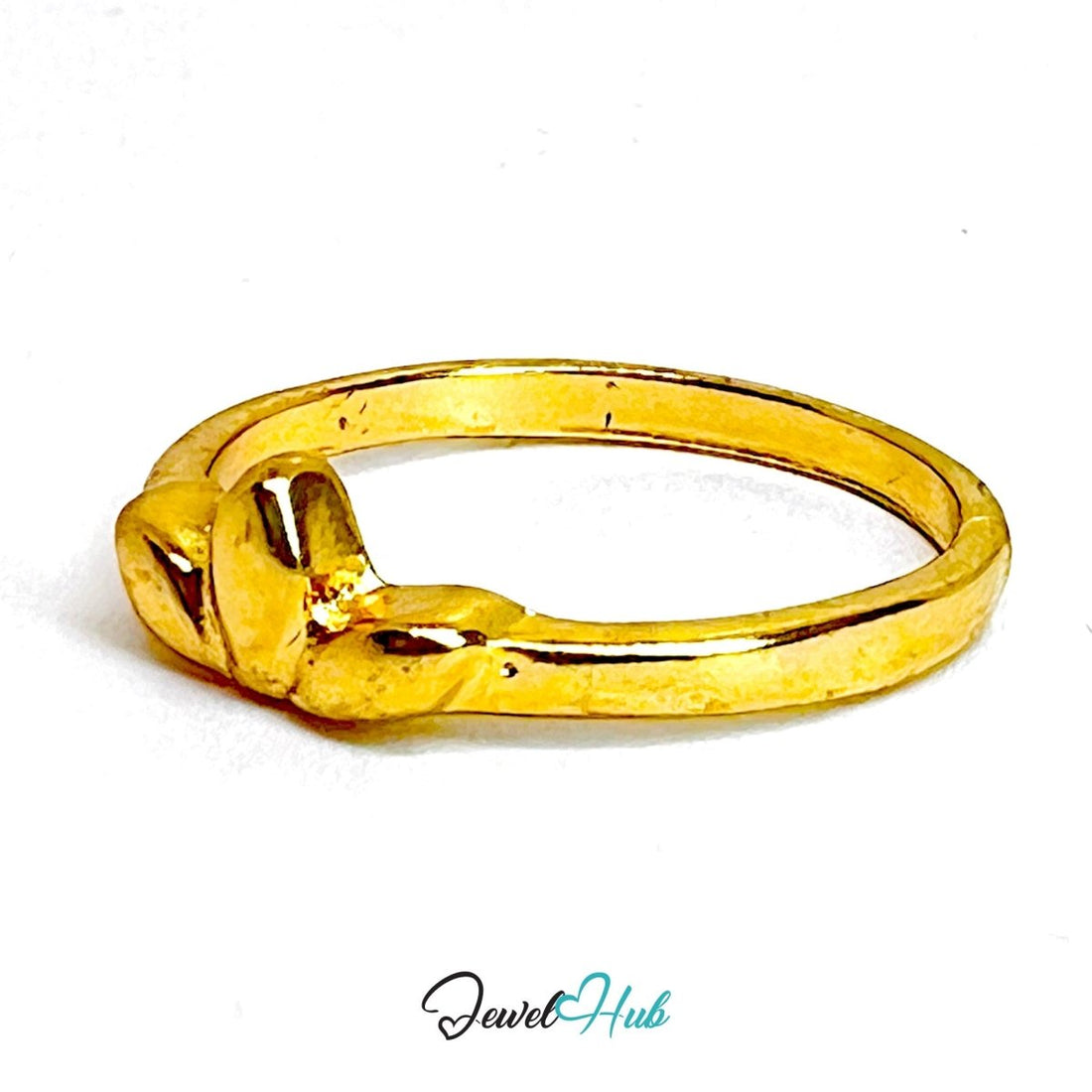 Simple Leaf Zinc Alloy Gold Ring · Dainty Nature Band - JewelHub.co.uk