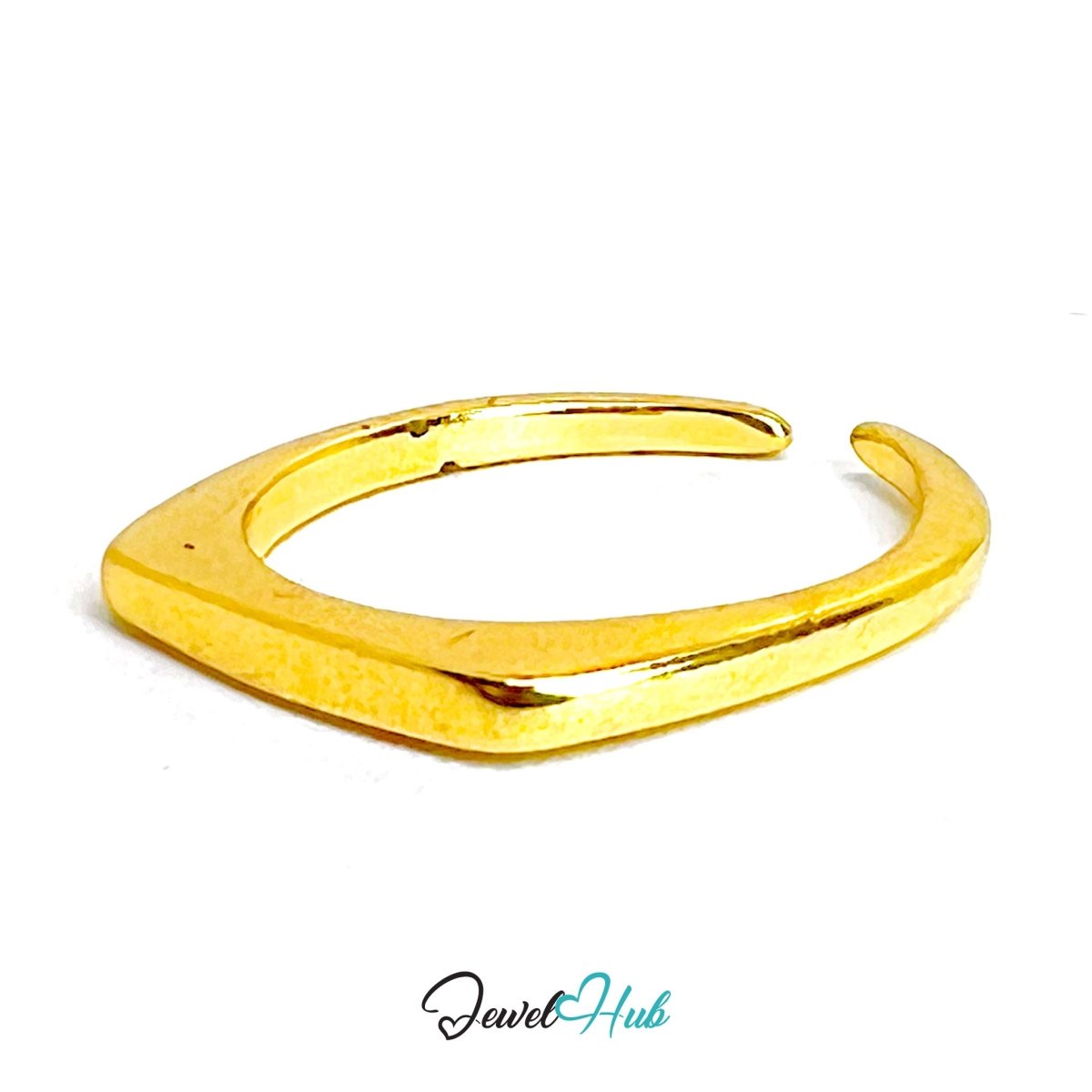 SmoothCurve Gold - Plated Zinc Ring · Dainty Open Silhouette - JewelHub.co.uk