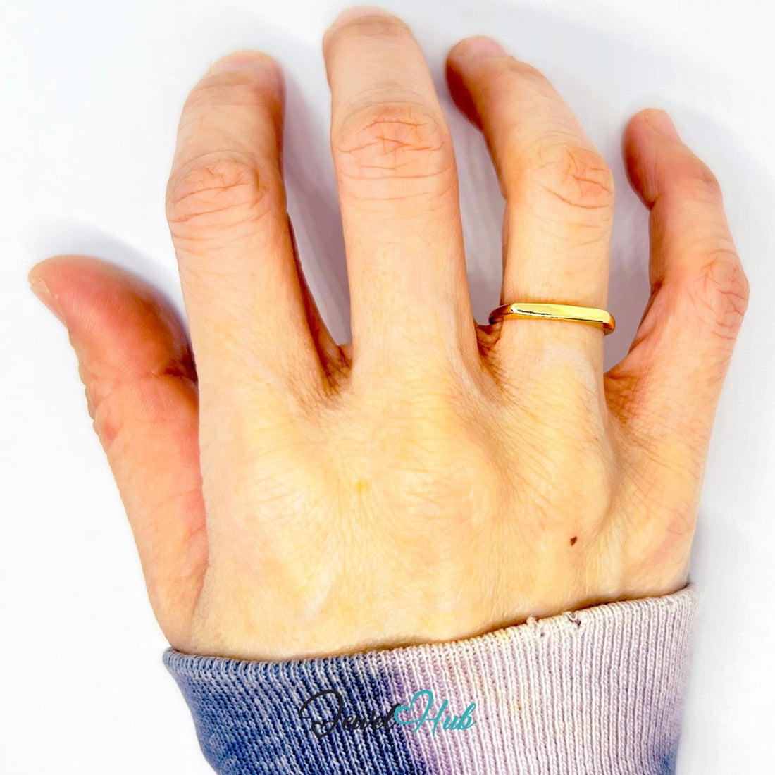 SmoothCurve Gold - Plated Zinc Ring · Dainty Open Silhouette - JewelHub.co.uk