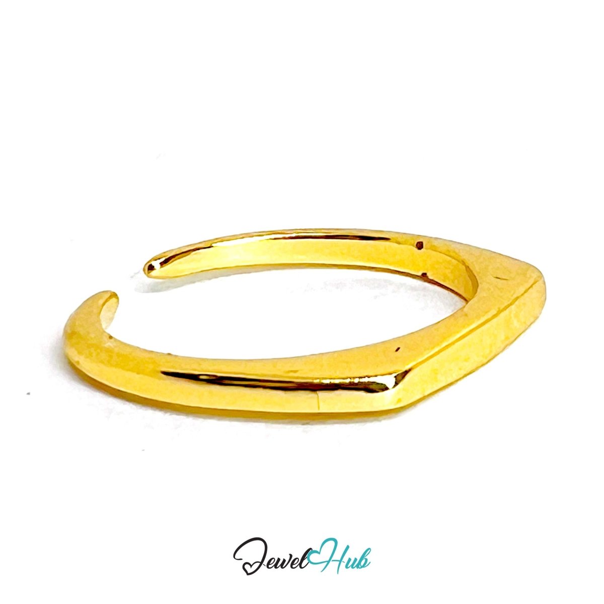 SmoothCurve Gold - Plated Zinc Ring · Dainty Open Silhouette - JewelHub.co.uk