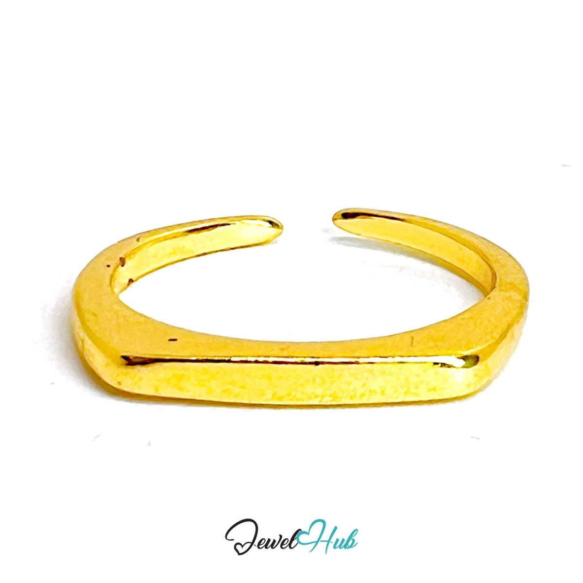SmoothCurve Gold - Plated Zinc Ring · Dainty Open Silhouette - JewelHub.co.uk