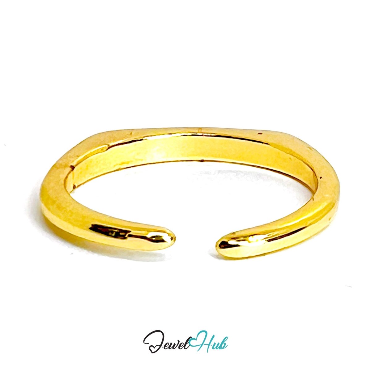 SmoothCurve Gold - Plated Zinc Ring · Dainty Open Silhouette - JewelHub.co.uk