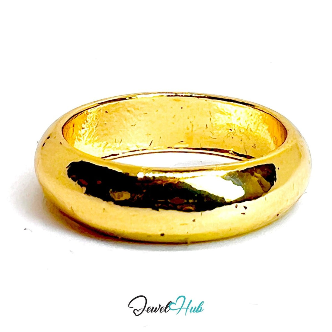 Solid Band Gold - Plated Zinc Ring · Seamless Weighted Statement - JewelHub.co.uk