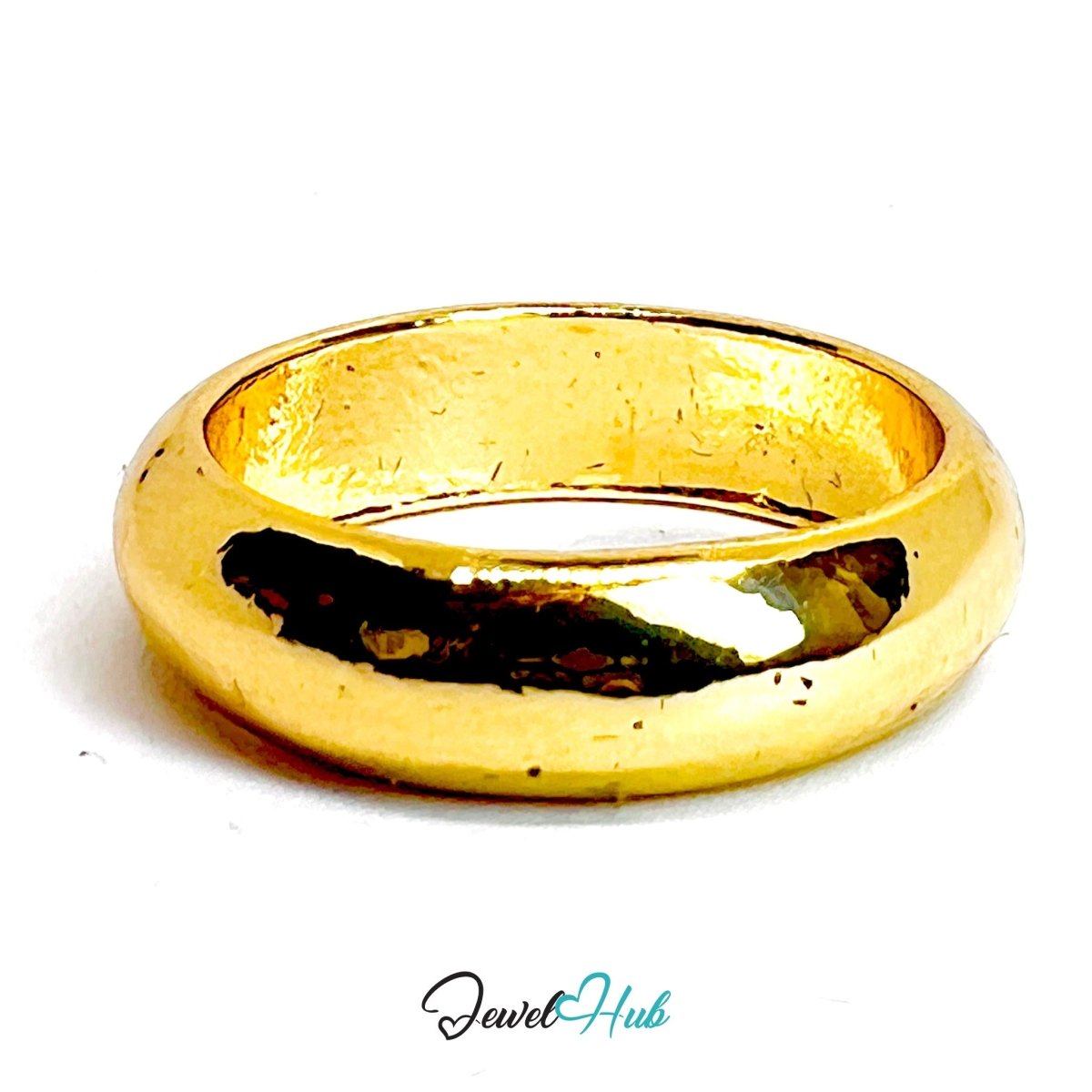 Solid Band Gold - Plated Zinc Ring · Seamless Weighted Statement - JewelHub.co.uk