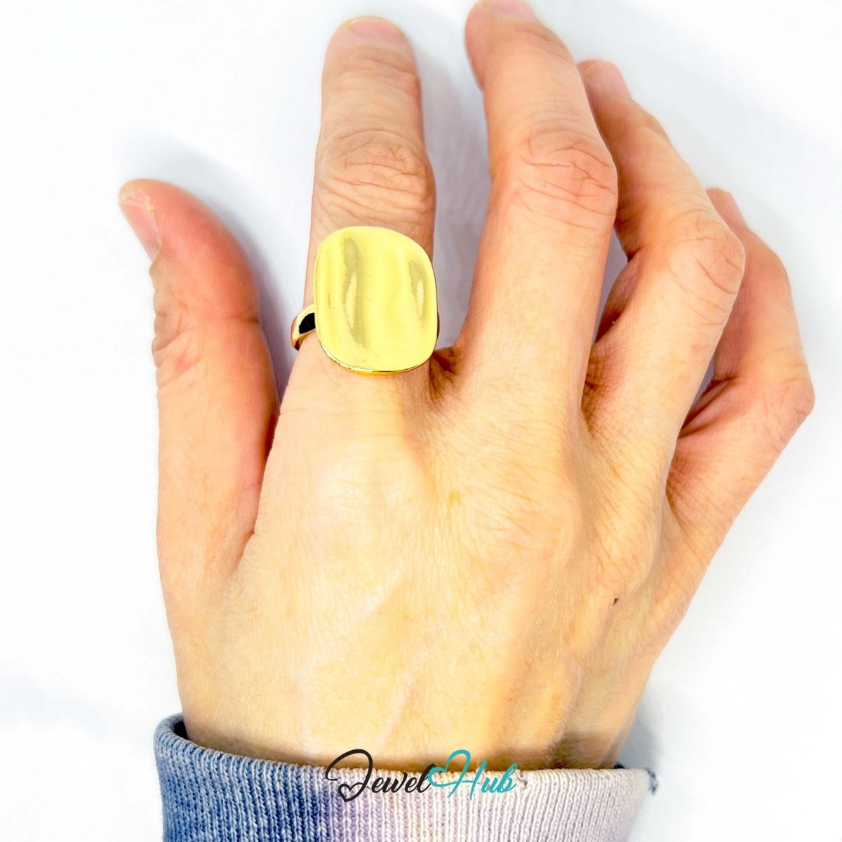 Spiral Multi - Band Gold - Plated Zinc Ring – Statement Wrap Design - JewelHub.co.uk