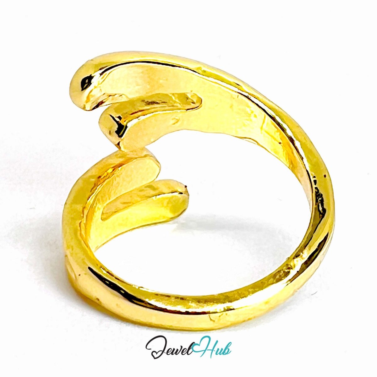 SpiralSwirl Gold - Plated Zinc Ring · Triple - Loop Sculptural Twist - JewelHub.co.uk