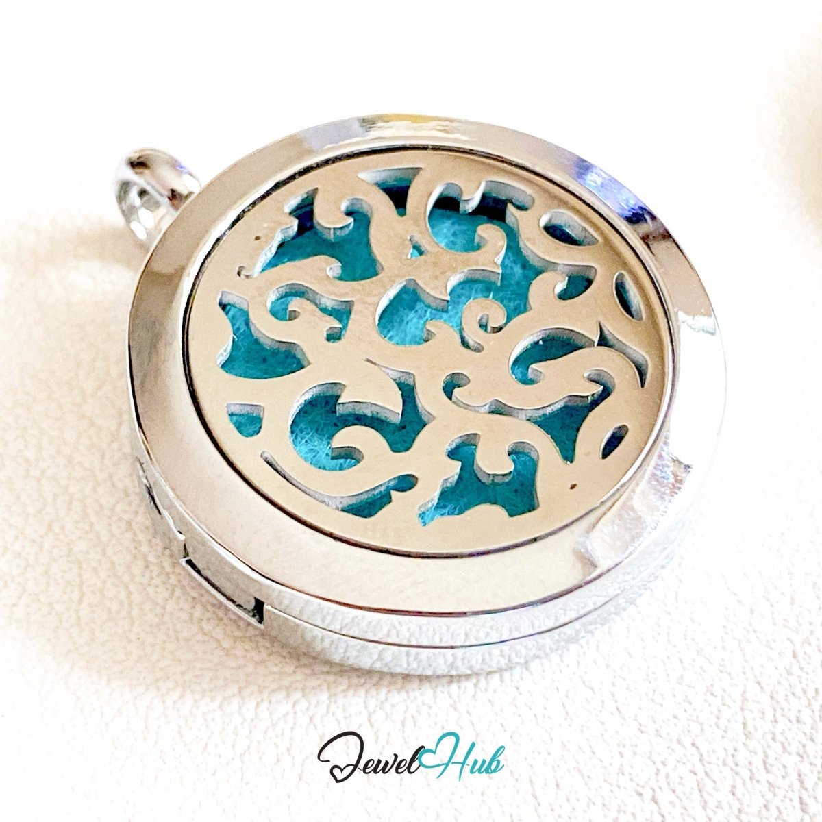 Stainless Steel Aromatherapy Pendant – Branching Flow - JewelHub.co.uk