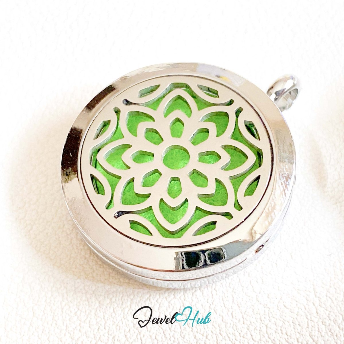 Stainless Steel Aromatherapy Pendant – Celestial Bloom Harmony - JewelHub.co.uk