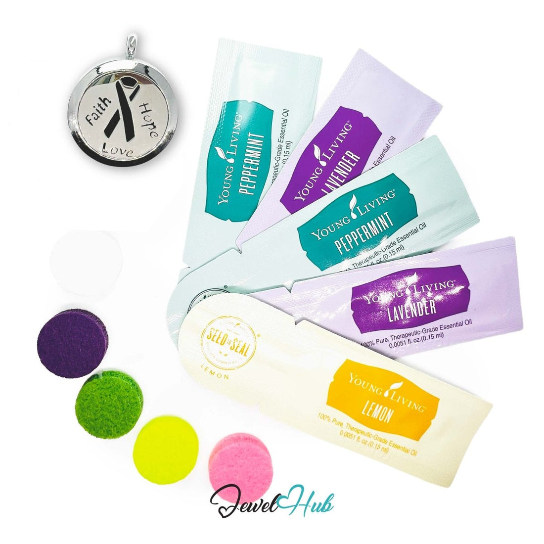Stainless Steel Aromatherapy Pendant – Faith Hope Love - JewelHub.co.uk