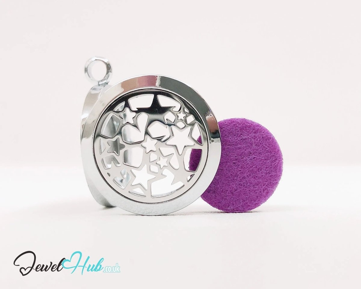 Stainless Steel Aromatherapy Pendant for Dreams & Devotion ⭐ Heart & Star - JewelHub.co.uk