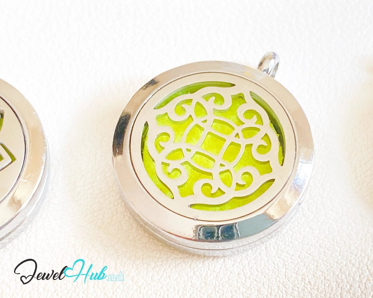 Stainless Steel Aromatherapy Pendant for Elegance & Centering 🌀 Ornamental Aura - JewelHub.co.uk