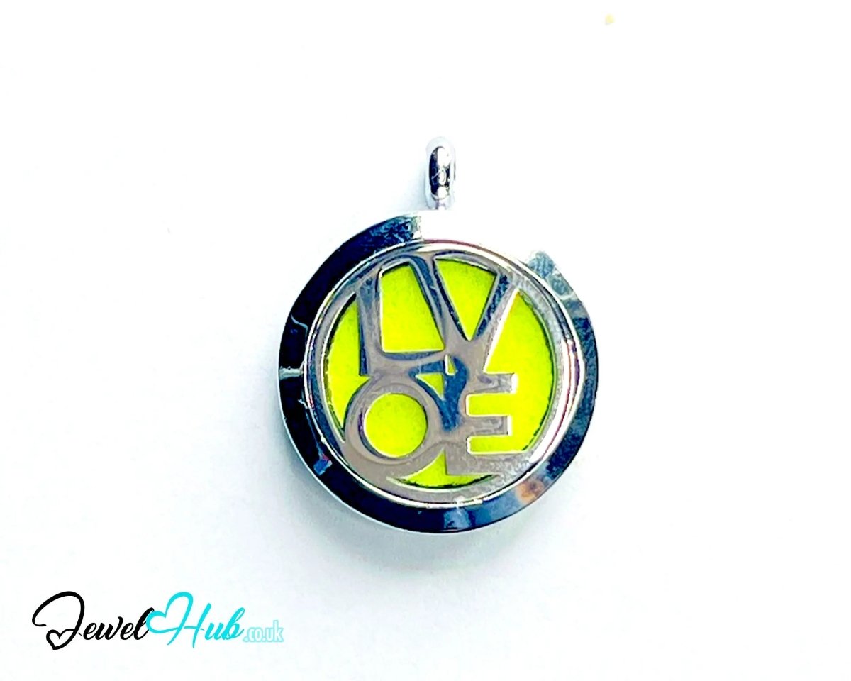 Stainless Steel Aromatherapy Pendant for Energy & Expression 💛 Bold Love - JewelHub.co.uk