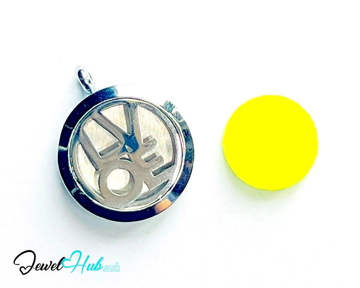 Stainless Steel Aromatherapy Pendant for Energy & Expression 💛 Bold Love - JewelHub.co.uk