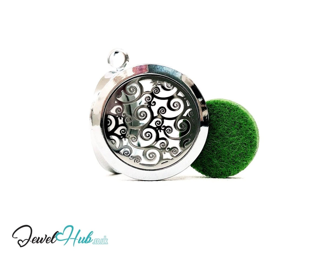 Stainless Steel Aromatherapy Pendant for Flow & Emotional Clarity 🌪️ Ocean Spiral - JewelHub.co.uk