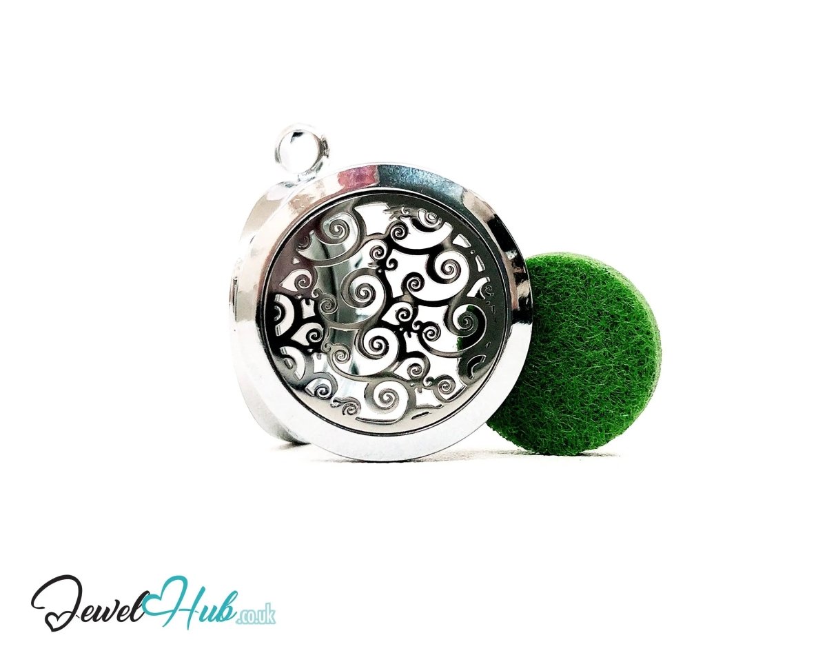 Stainless Steel Aromatherapy Pendant for Flow & Emotional Clarity 🌪️ Ocean Spiral - JewelHub.co.uk
