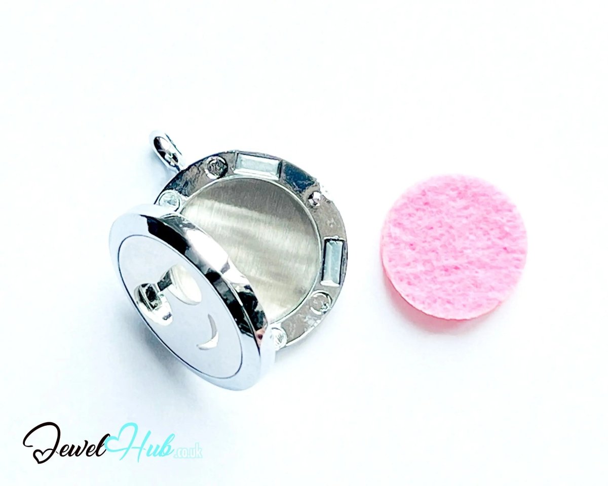 Stainless Steel Aromatherapy Pendant for Fun & Feel - Good Vibes 😎 Smiley Cool v1 - JewelHub.co.uk
