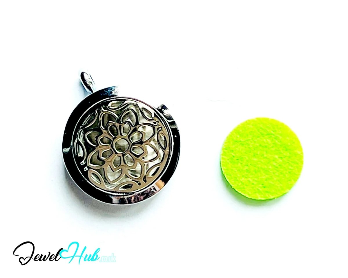 Stainless Steel Aromatherapy Pendant for Harmony & Light 🌿 Celestial Bloom - JewelHub.co.uk
