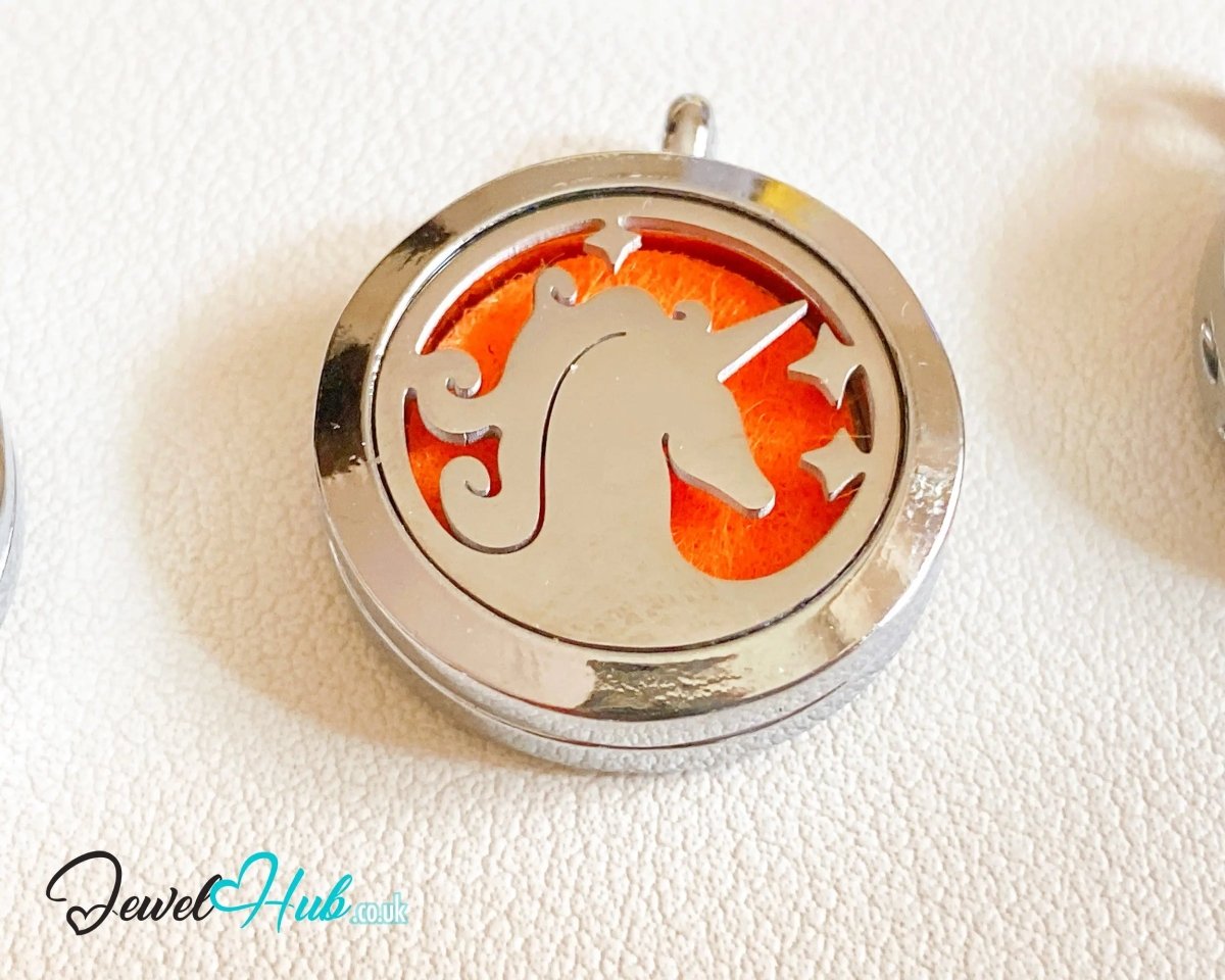 Stainless Steel Aromatherapy Pendant for Imagination & Self - Love 🦄 Unicorn Dreams - JewelHub.co.uk