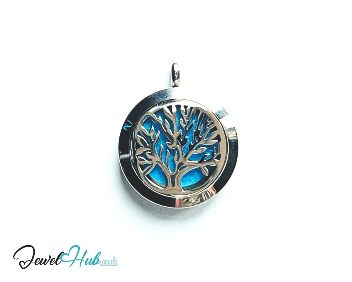 Stainless Steel Aromatherapy Pendant for Inner Calm 🌳 Tree of Serenity - JewelHub.co.uk