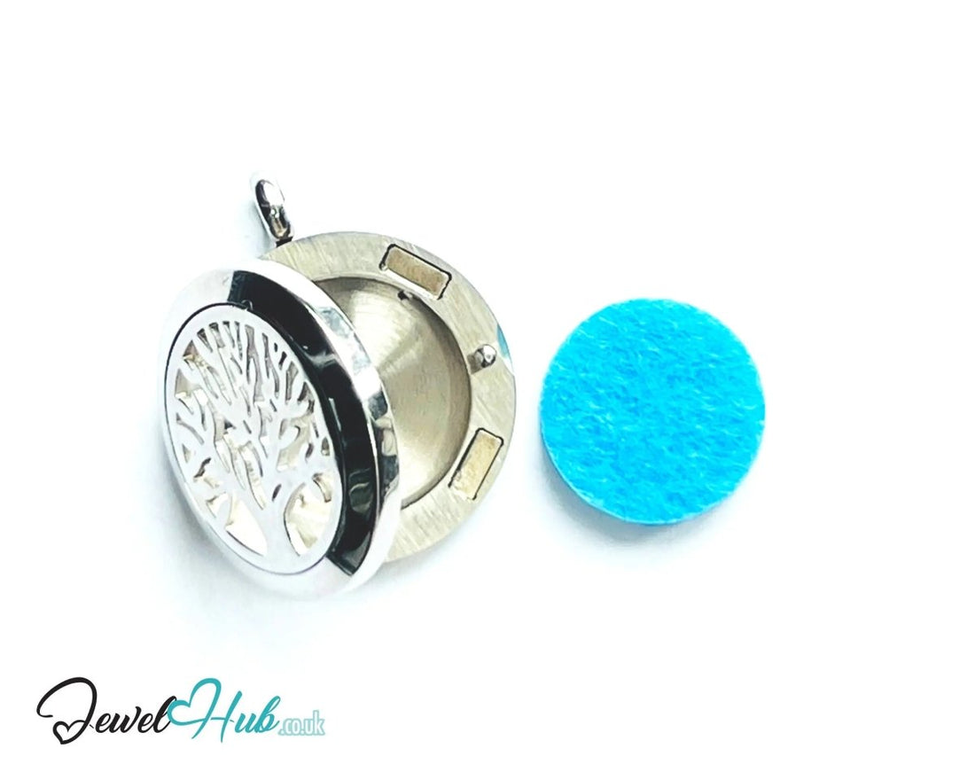 Stainless Steel Aromatherapy Pendant for Inner Calm 🌳 Tree of Serenity - JewelHub.co.uk