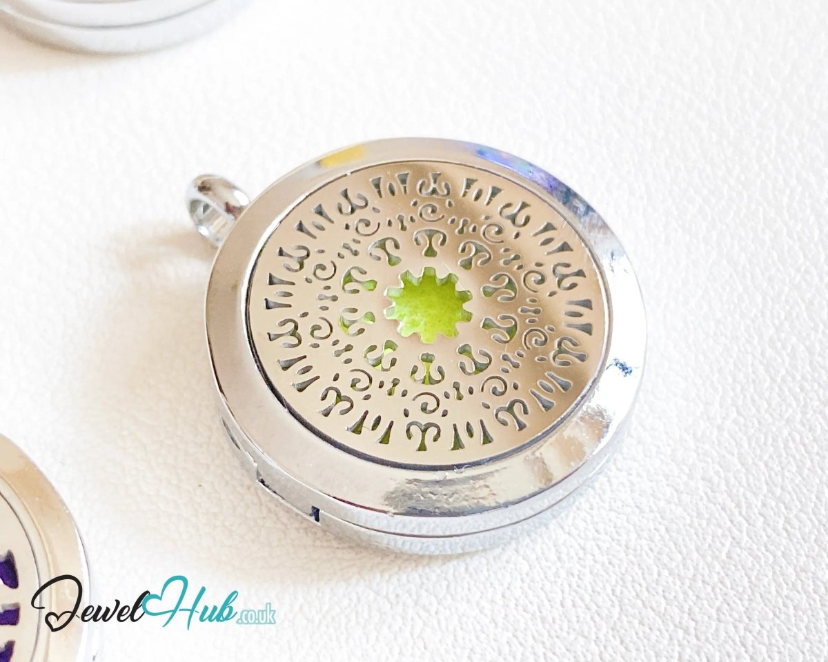 Stainless Steel Aromatherapy Pendant for Inner Peace & Presence 🌺 Mandala Bloom - JewelHub.co.uk