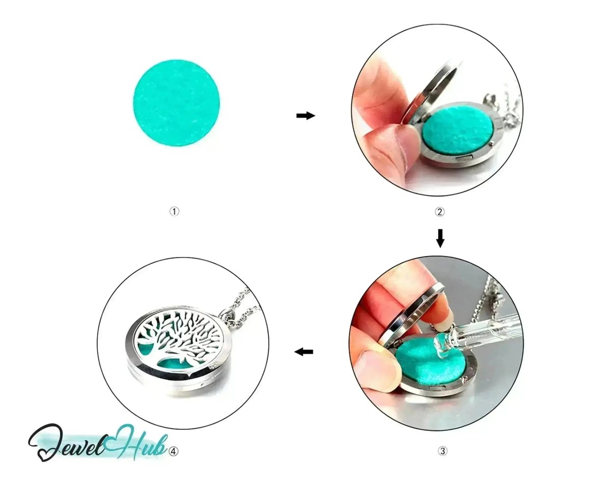 Stainless Steel Aromatherapy Pendant for Joy & Chill Vibes 😊 Golden Glow - JewelHub.co.uk