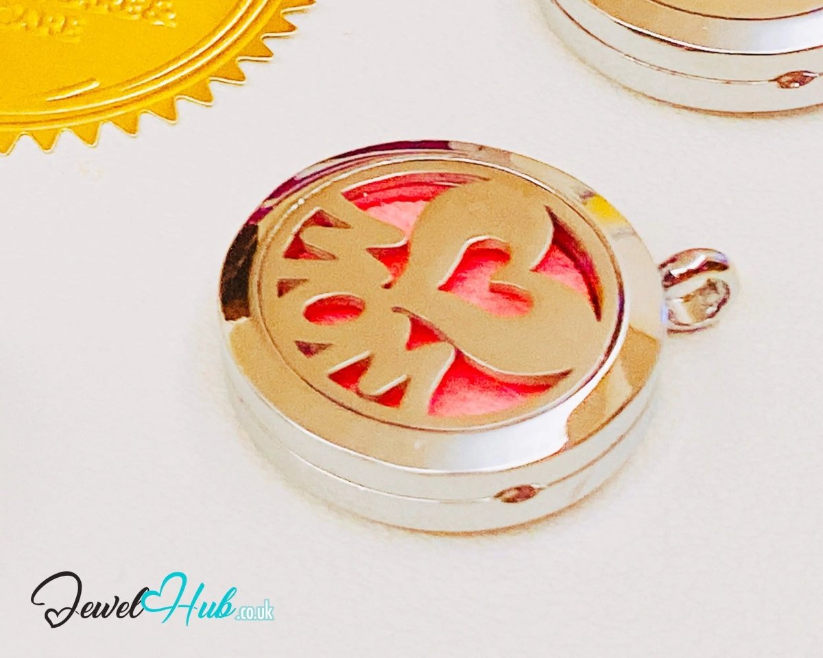 Stainless Steel Aromatherapy Pendant for Love & Appreciation 💖 Heart of Mum - JewelHub.co.uk