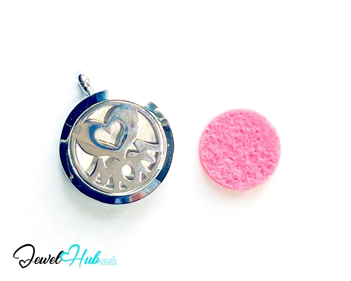 Stainless Steel Aromatherapy Pendant for Love & Appreciation 💖 Heart of Mum - JewelHub.co.uk