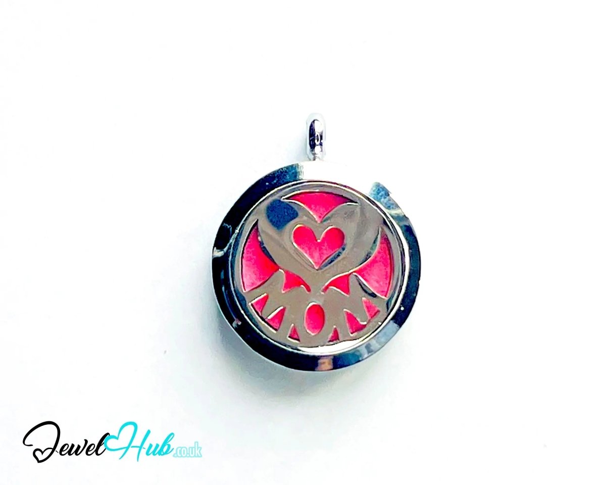 Stainless Steel Aromatherapy Pendant for Love & Appreciation 💖 Heart of Mum - JewelHub.co.uk