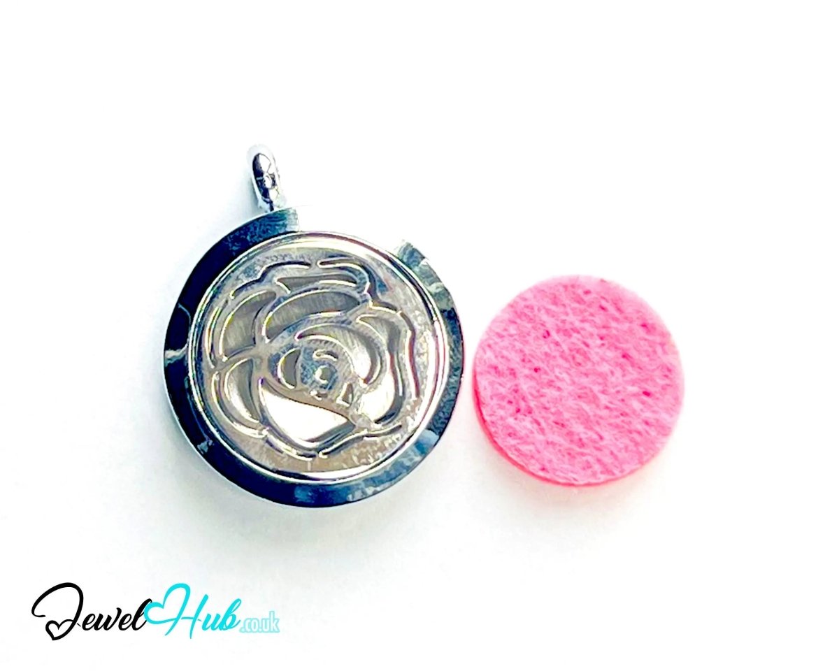 Stainless Steel Aromatherapy Pendant for Love & Self - Care 🌹 Petal Whisper - JewelHub.co.uk