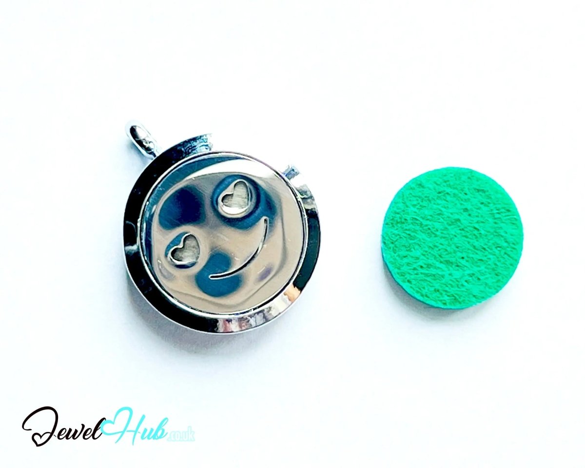 Stainless Steel Aromatherapy Pendant for Mood & Mini Wins 😄 Smiley Cool v2 - JewelHub.co.uk