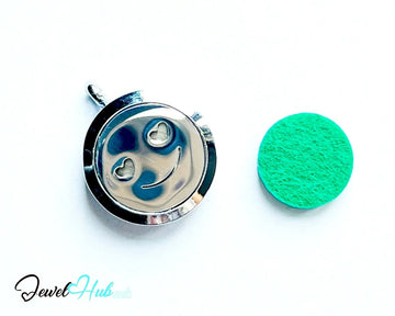 Stainless Steel Aromatherapy Pendant for Mood & Mini Wins 😄 Smiley Cool v2 - JewelHub.co.uk