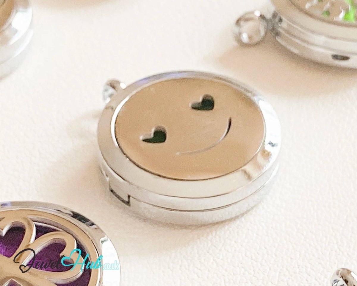 Stainless Steel Aromatherapy Pendant for Mood & Mini Wins 😄 Smiley Cool v2 - JewelHub.co.uk