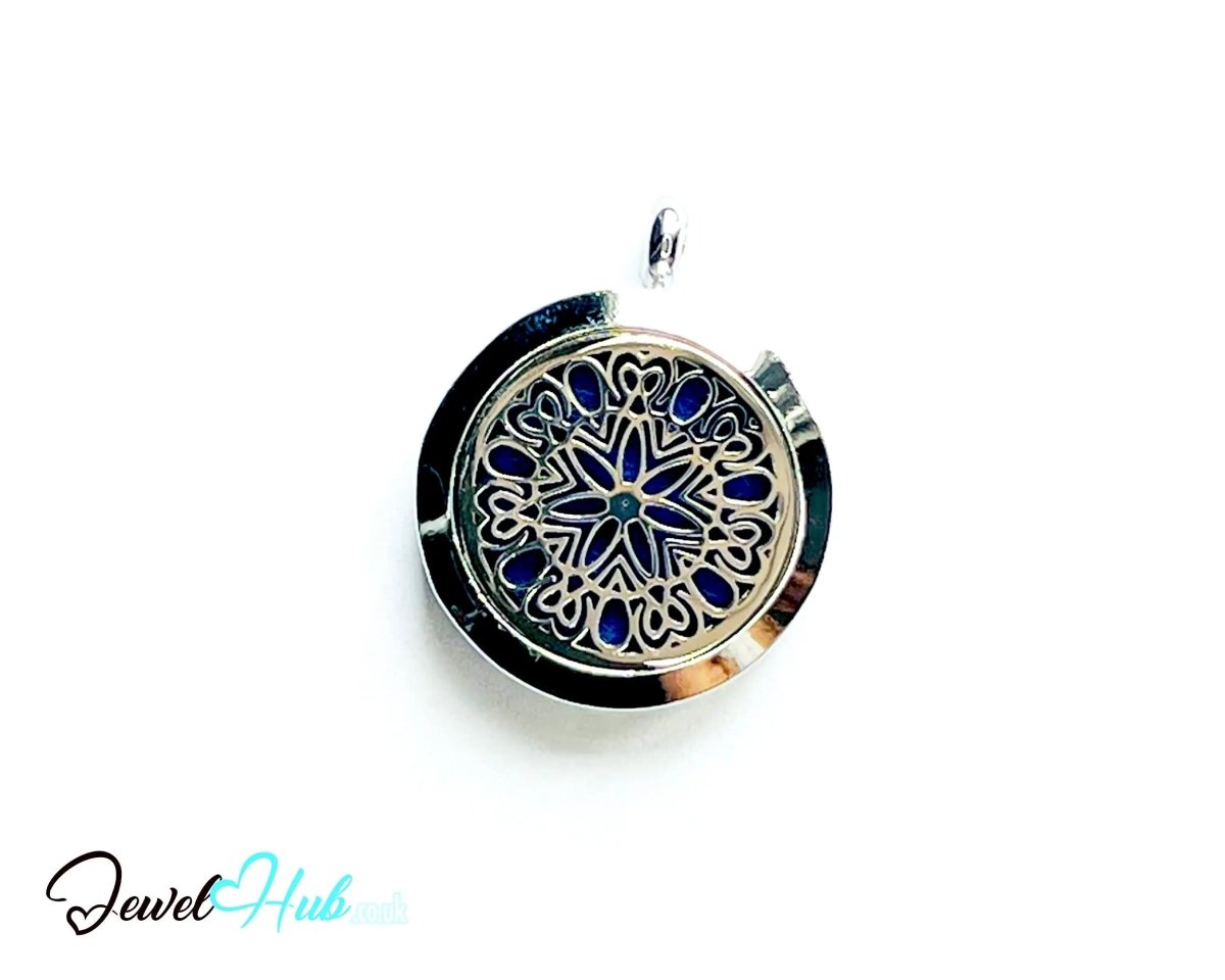 Stainless Steel Aromatherapy Pendant for Peace & Clarity 🌸 Tranquil Mandala - JewelHub.co.uk