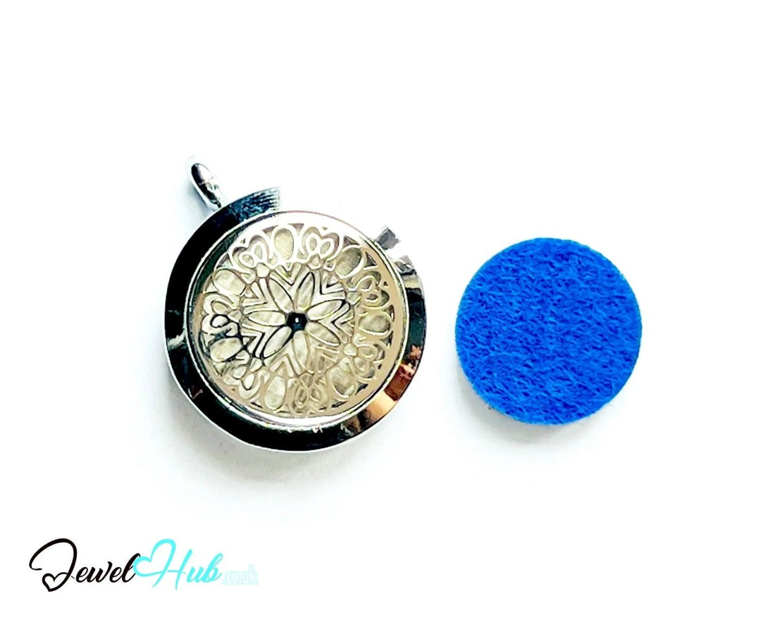 Stainless Steel Aromatherapy Pendant for Peace & Clarity 🌸 Tranquil Mandala - JewelHub.co.uk