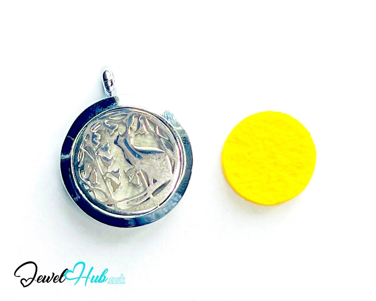 Stainless Steel Aromatherapy Pendant for Presence & Curiosity 🐱 Kindred Cat - JewelHub.co.uk