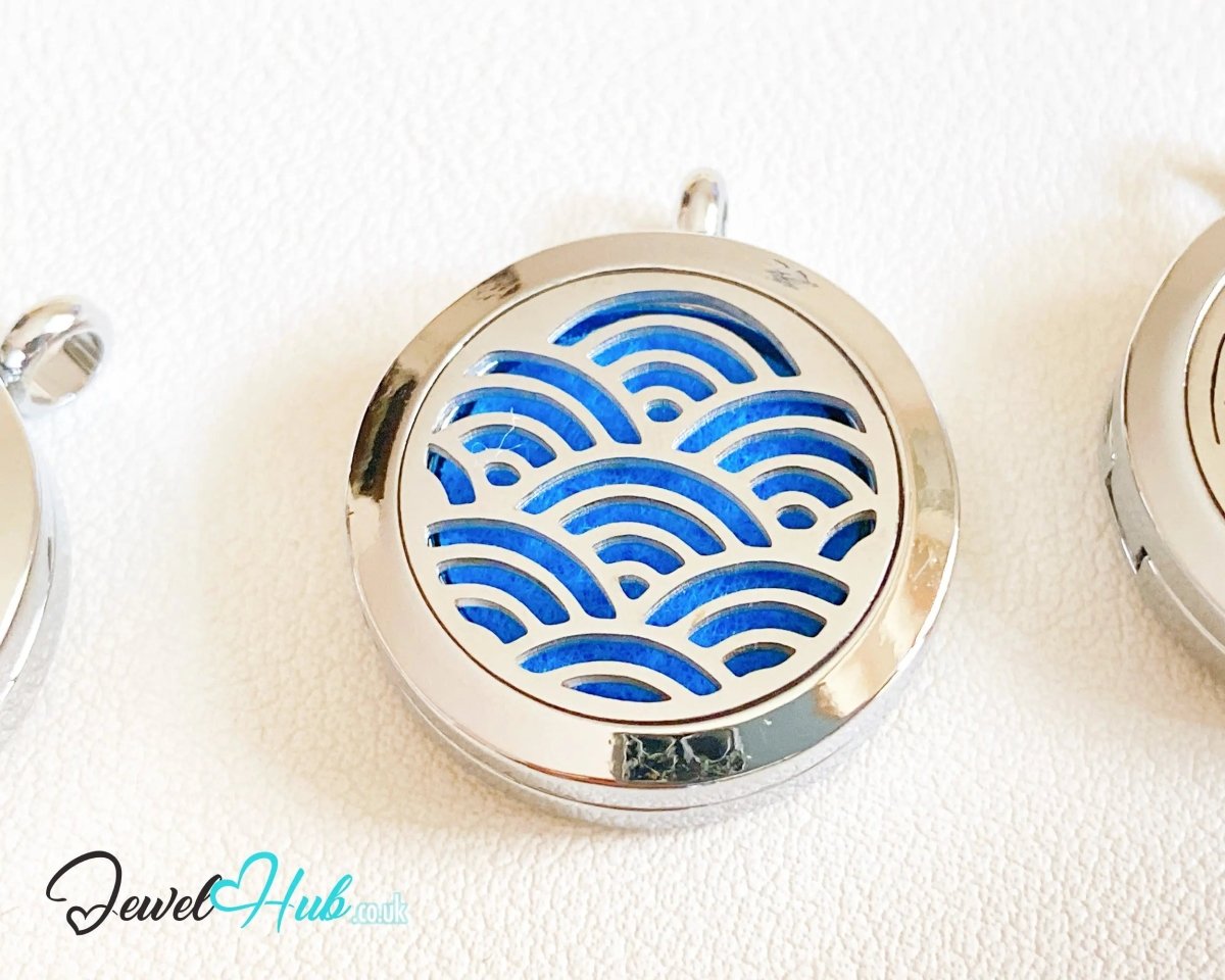 Stainless Steel Aromatherapy Pendant for Renewal & Breathwork 🌊 Verdant Flow - JewelHub.co.uk