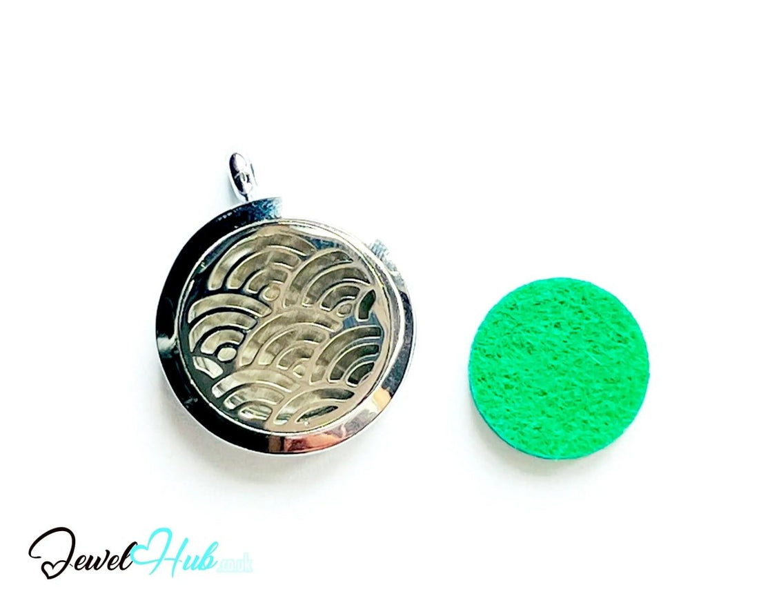 Stainless Steel Aromatherapy Pendant for Renewal & Breathwork 🌊 Verdant Flow - JewelHub.co.uk