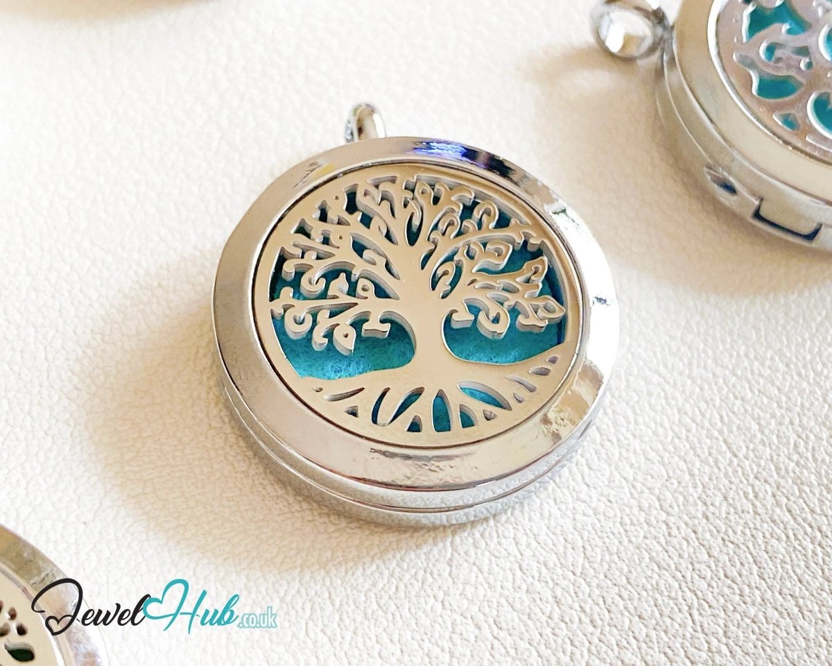 Stainless Steel Aromatherapy Pendant for Resilience & Confidence 🌳 Tree of Strength - JewelHub.co.uk