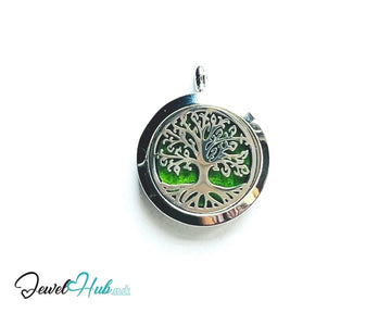 Stainless Steel Aromatherapy Pendant for Resilience & Confidence 🌳 Tree of Strength - JewelHub.co.uk