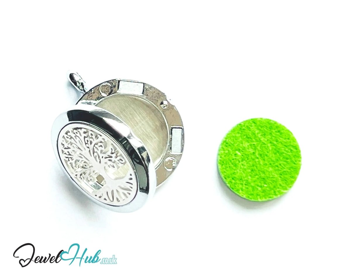 Stainless Steel Aromatherapy Pendant for Resilience & Confidence 🌳 Tree of Strength - JewelHub.co.uk