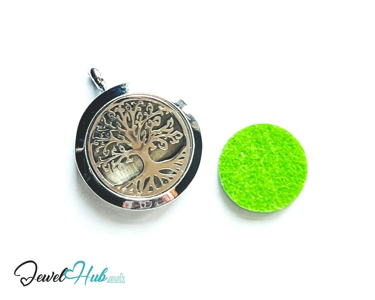 Stainless Steel Aromatherapy Pendant for Resilience & Confidence 🌳 Tree of Strength - JewelHub.co.uk
