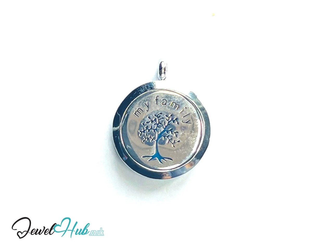 Stainless Steel Aromatherapy Pendant for Roots & Connection 🌳 Family Tree - JewelHub.co.uk