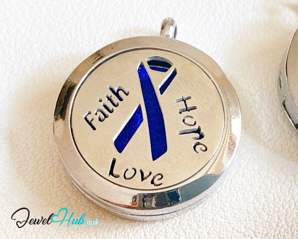 Stainless Steel Aromatherapy Pendant for Strength & Kindness 🎗️ Trio Heart - JewelHub.co.uk
