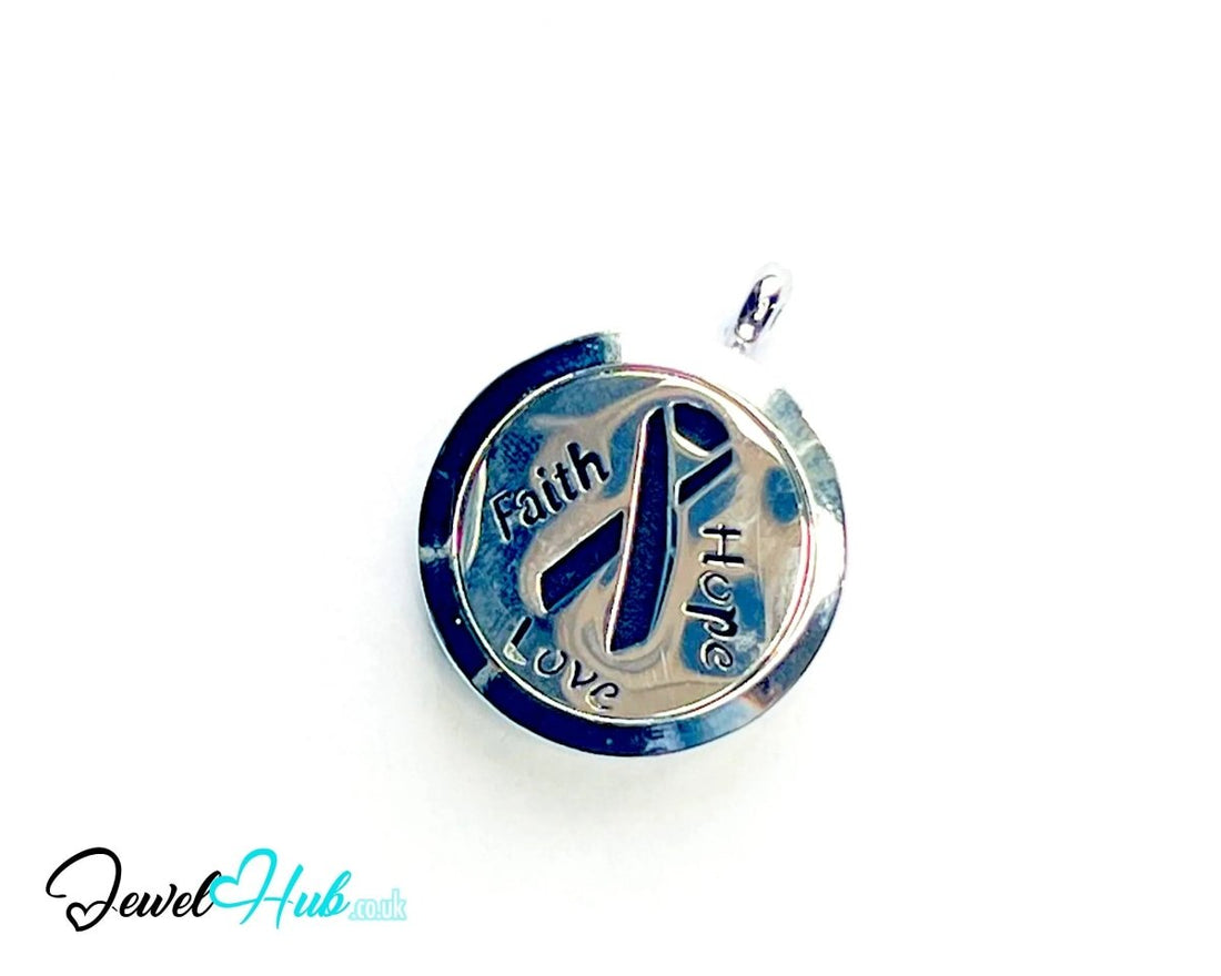 Stainless Steel Aromatherapy Pendant for Strength & Kindness 🎗️ Trio Heart - JewelHub.co.uk