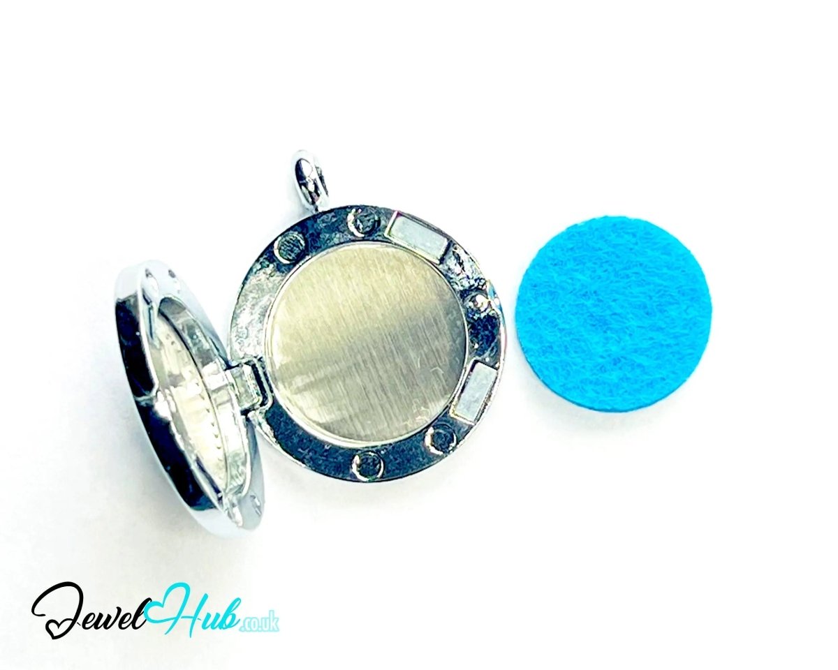 Stainless Steel Aromatherapy Pendant for Strength & Serenity ✝️ Laurel Cross - JewelHub.co.uk